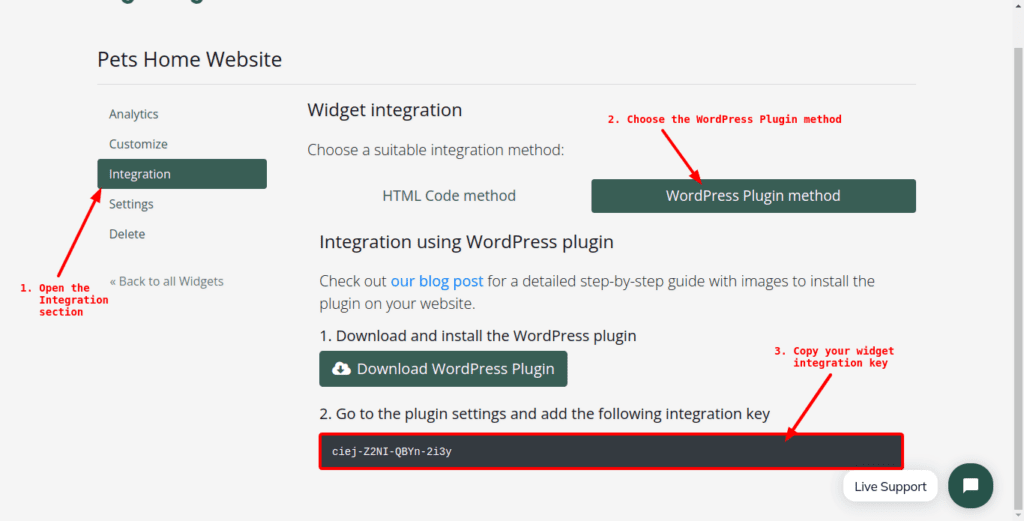 Whatsapp WordPress plugin guide step 3.1